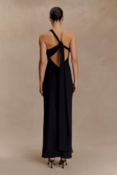 Philippa Knotted Crepe Maxi Dress - Black